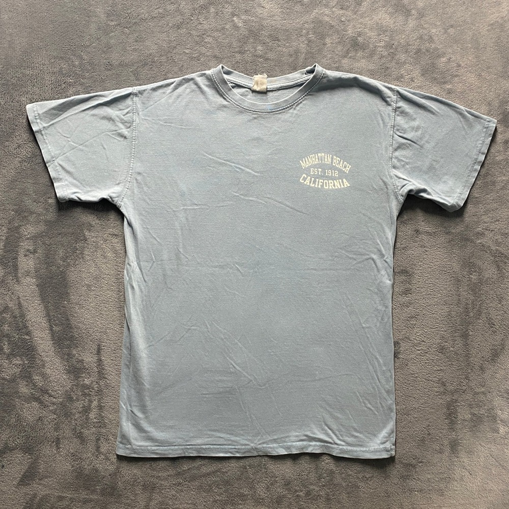 Unbranded Manhattan Beach T-Shirt Mens Medium Blue Good California Graphic Tee